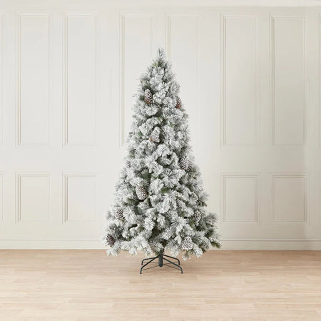 Virginia Pine Christmas Tree, Green and Snow-Flocked